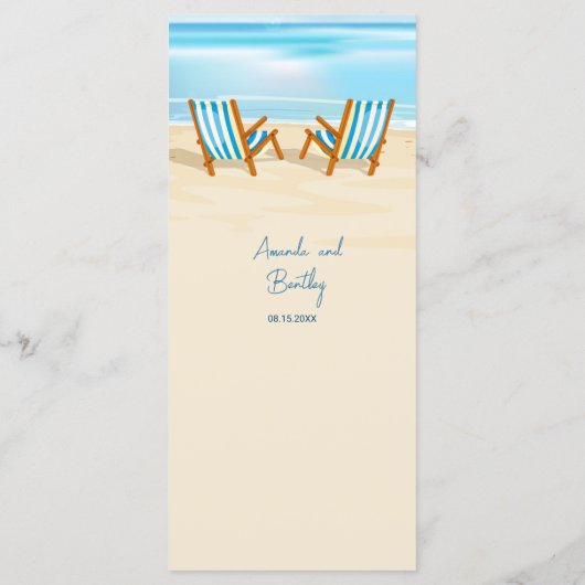 Menu Mariage Chaises de plage Tropical (Dos)