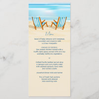 Menu Mariage Chaises de plage Tropical