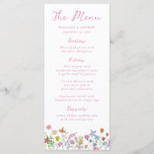 Menu Mariage Champêtre de Fleurs Sauvages (Devant)