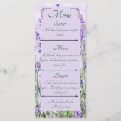 Menu Mariage Champs Lavender (Devant)