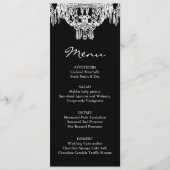 Menu Mariage Chandelier noir et blanc (Devant)