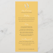 Menu mariage Chevaux gris et roses jaunes (Dos)