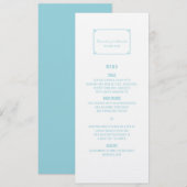 Menu Mariage Chic Aqua Paradise Deco (Devant / Derrière)