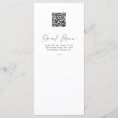 Menu Mariage chic Barn avec Cocktail code QR (Dos)
