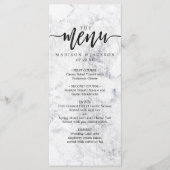 Menu Mariage chic blanc et gris marbre (Devant)