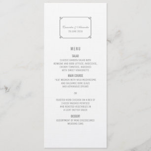 Menu Mariage chic Grey Deco