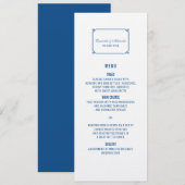Menu Mariage chic Lapis Blue Deco (Devant / Derrière)
