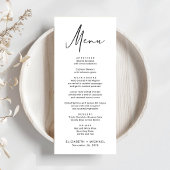 Menu Mariage Chic Moderne Script