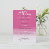 Menu Mariage Chic Rose Aquarelle Ombre (Debout devant)