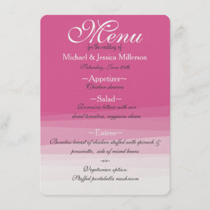 Menu Mariage Chic Rose Aquarelle Ombre