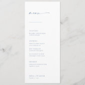 Menu Mariage Chic + Simple Script Moderne | Bleu (Devant)