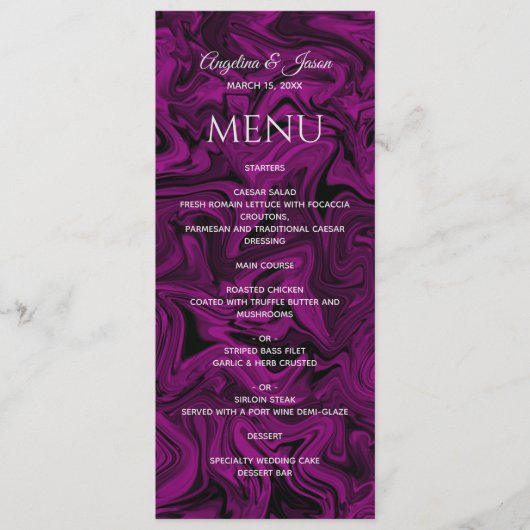 Menu Mariage Chic Violet (Devant)