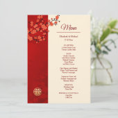 Menu MARIAGE chinois BILINGUE Red Cherry Blossom (Debout devant)