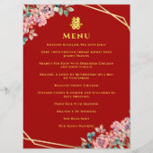 Menu Mariage chinois de couronnes géométriques en or ro (Devant)