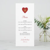 Menu Mariage chinois Double Bonheur Rouge Or (Debout devant)