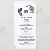 Menu Mariage chinois Dragon-Phoenix moderne (Devant / Derrière)