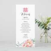 Menu Mariage chinois élégant double bonheur (Debout devant)