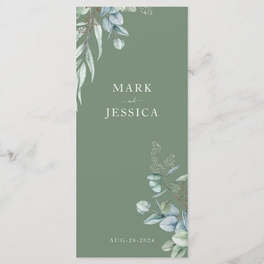 Menu Mariage chinois Eucalyptus Double Happiness (Dos)