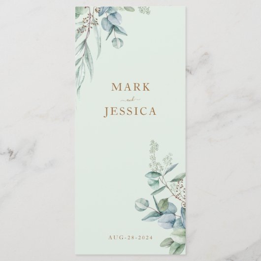 Menu Mariage chinois Eucalyptus Double Happiness (Dos)