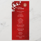 MENU MARIAGE CHINOIS FLEURS ORIENTALES BLANCHES BILINGU (Devant)