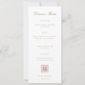 Menu Mariage chinois moderne Double Happiness (Devant)