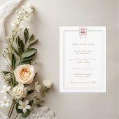 Menu Mariage chinois moderne Double Happiness