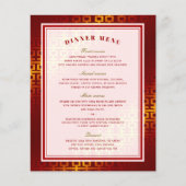 Menu Mariage chinois Red Ombre Double Happiness (Devant)