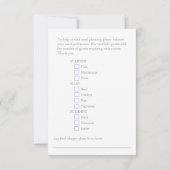 Menu mariage choix Plat violet cartes-réponses flo (Dos)
