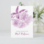 Menu mariage choix Plat violet cartes-réponses flo (Debout devant)