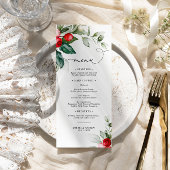 Menu Mariage Christmas Greenery & Red Berries