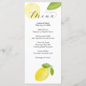 Menu Mariage citron aquarelle (Devant)