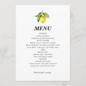 Menu Mariage citron jaune (Devant)