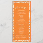 Menu Mariage Citron Ondulé Fantaisiste Orange (Devant)