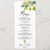Menu Mariage Citron vert (Devant)