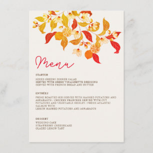 Menu Mariage Citronné Frais Feuillage Citrus
