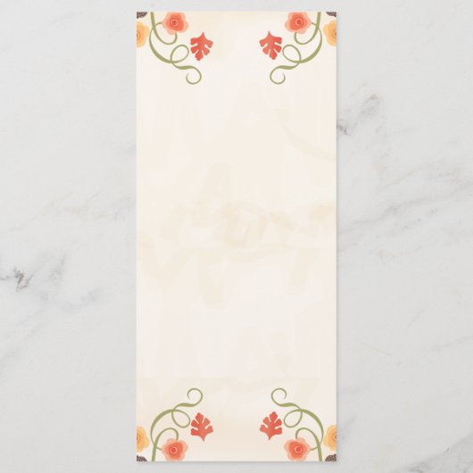 Menu Mariage Citrouille Automne (Dos)