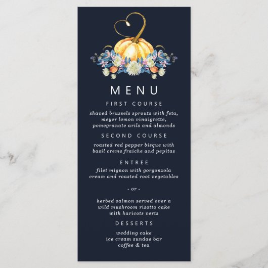 Menu Mariage Citrouille automne (Devant)