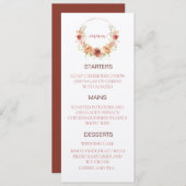 menu mariage citrouille floral papier kraft d'auto (Devant / Derrière)