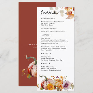 Menu Mariage Citrouilles Botaniques Tombent amoureuses