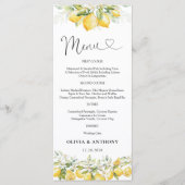 Menu Mariage Citrus Lemon (Devant)