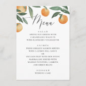 Menu Mariage Citrus Orange | Calligraphie Botanique (Devant)