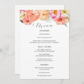 Menu Mariage Citrus rose vif (Devant / Derrière)