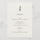 Menu Mariage Civil Moderne Minimaliste (Devant)