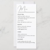 Menu Mariage classique (Devant)