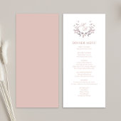 Menu Mariage classique à script rose vif pour dîne