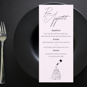 Menu Mariage classique avec dessin d'esquisse