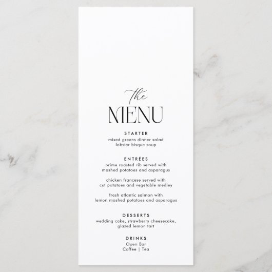 Menu Mariage classique d'argent ancien (Devant)