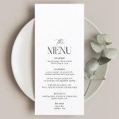 Menu Mariage classique d'argent ancien