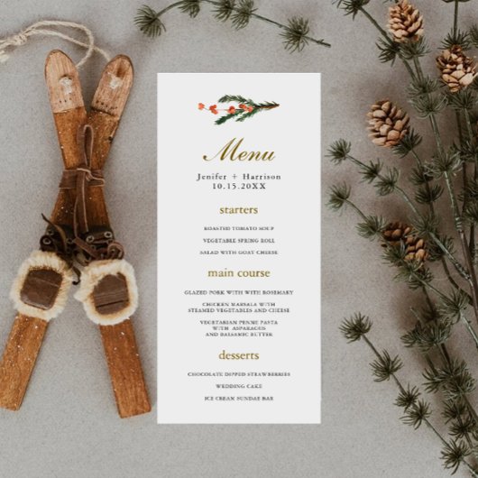 Menu Mariage classique de pin d'hiver