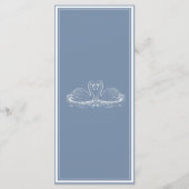 Menu Mariage Classique Élégant Bleu Poussiéreux (Dos)